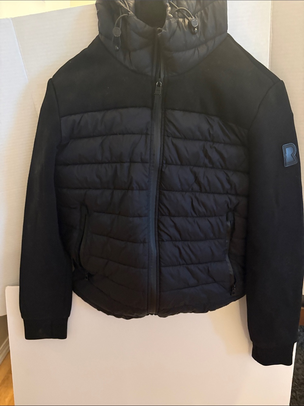 RUDSAK Black Quilted Puffer Jacket with Hood